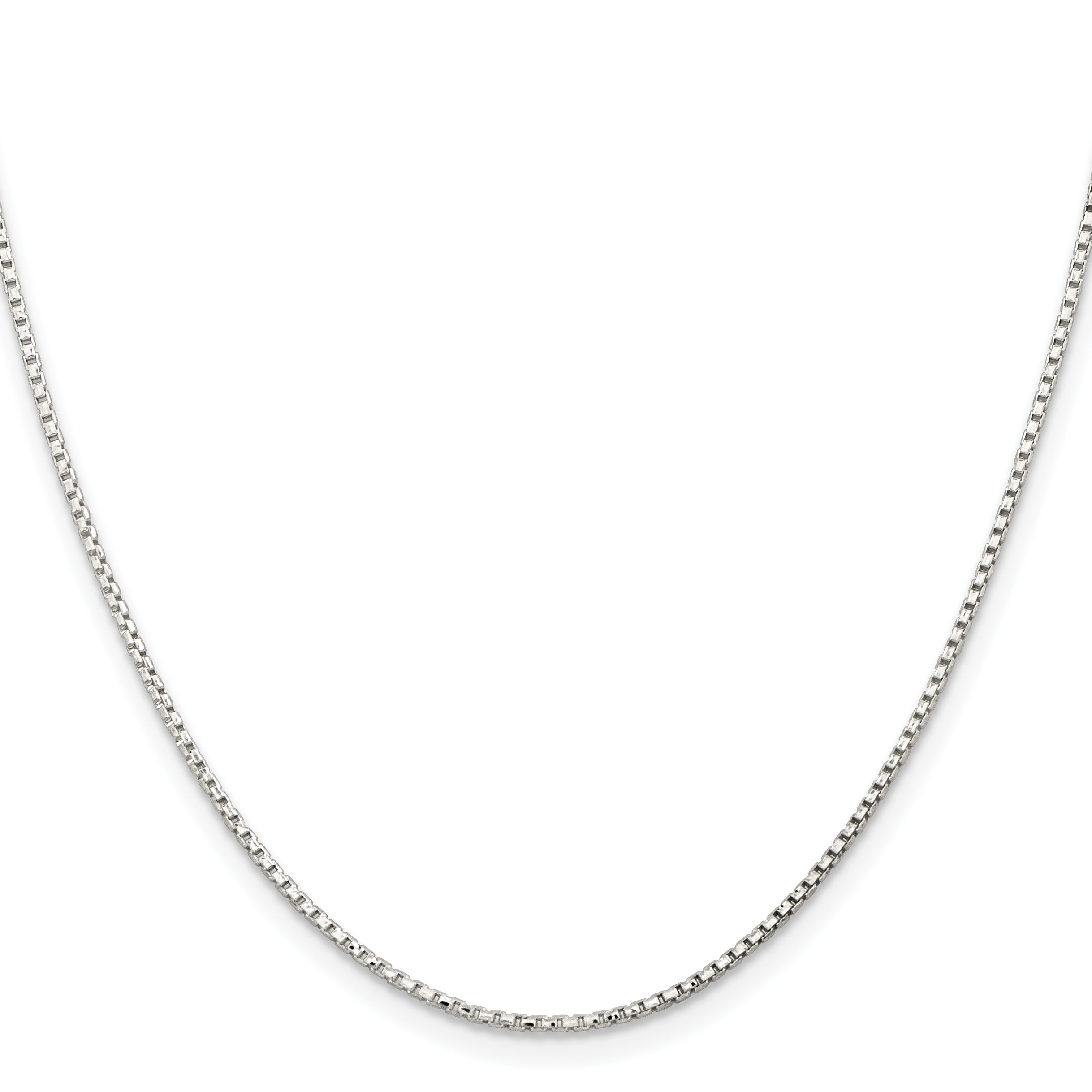 Sterling Silver 1.3mm Diamond-Cut Round Box Chain With 2 Inch Extension