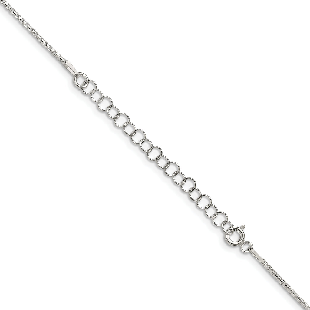 Sterling Silver 1.3mm Diamond-Cut Round Box Chain With 2 Inch Extension