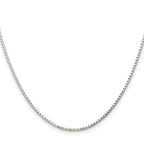 Sterling Silver Rhodium-Plated 1.3mm Diamond-Cut Round Box Chain With 2 Inch Extension