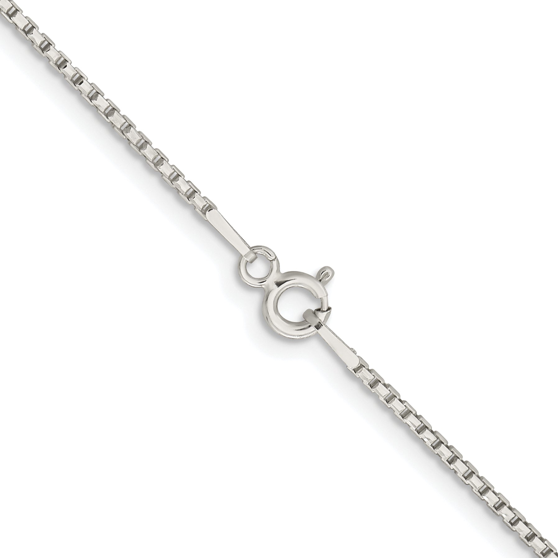 Sterling Silver Rhodium-Plated 1.3mm Diamond-Cut Round Box Chain