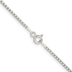 Sterling Silver Rhodium-Plated 1.3mm Diamond-Cut Round Box Chain With 2 Inch Extension