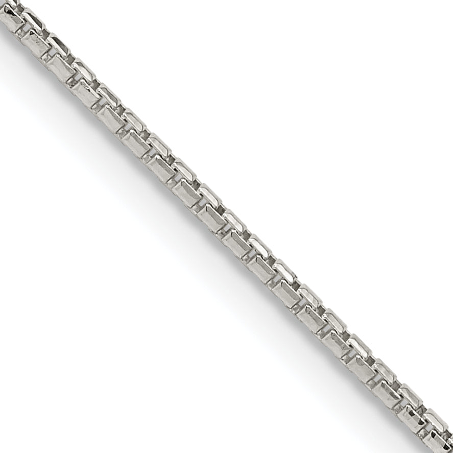 Sterling Silver 1.3mm Diamond-Cut Round Box Chain With 2 Inch Extension