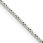 Sterling Silver 1.3mm Diamond-Cut Round Box Chain With 2 Inch Extension