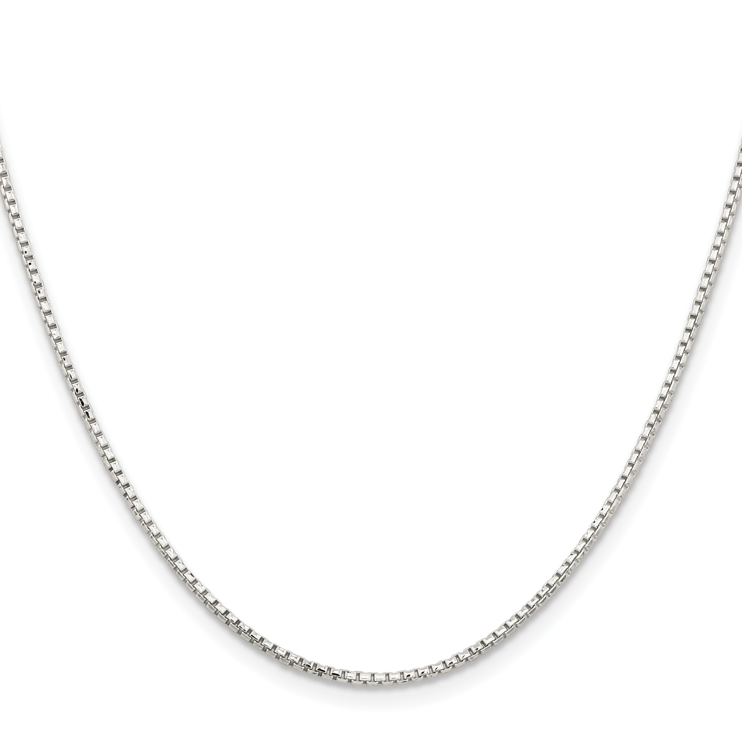 Sterling Silver 1.5mm Diamond-Cut Round Box Chain With 2 Inch Extension