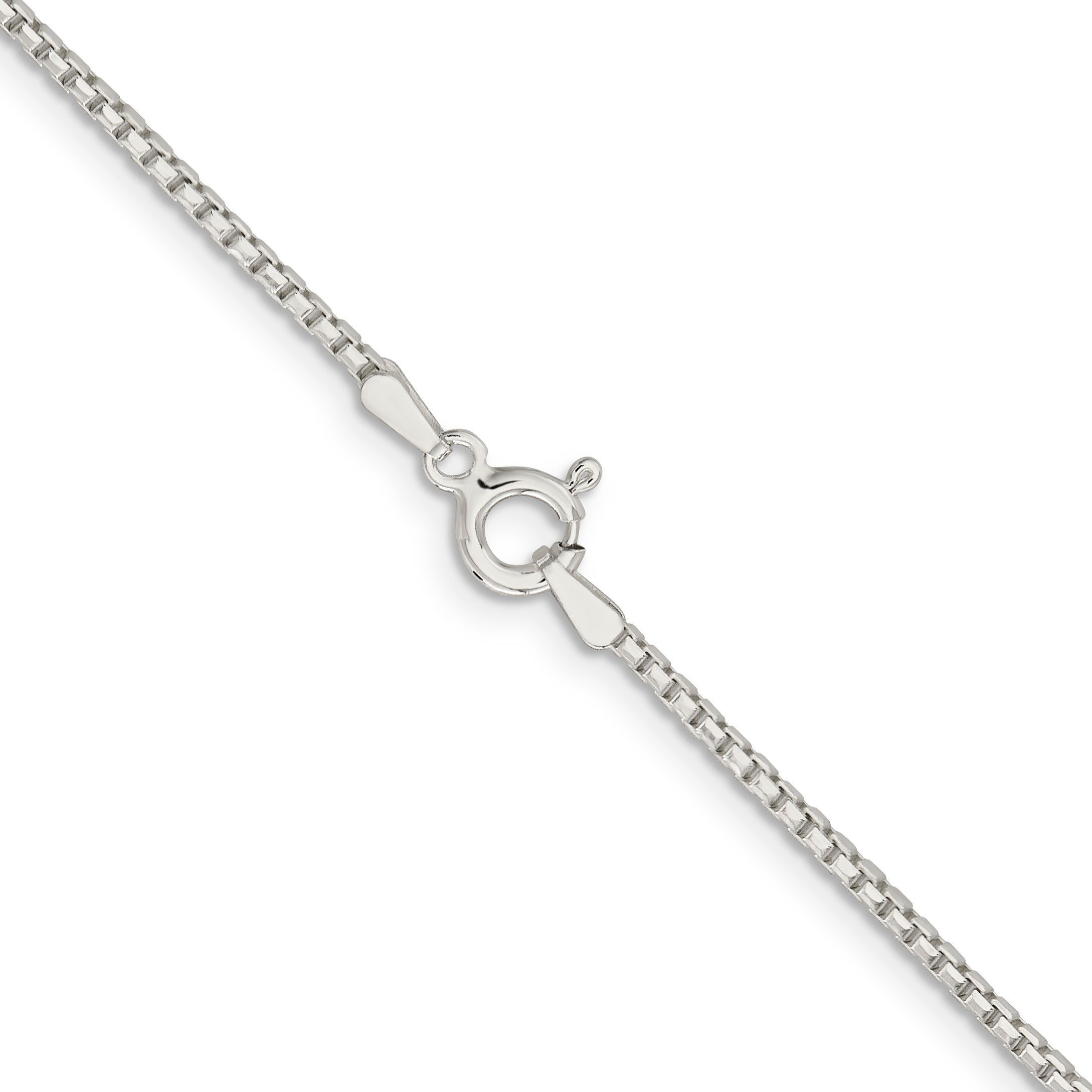 Sterling Silver 1.5mm Diamond-Cut Round Box Chain