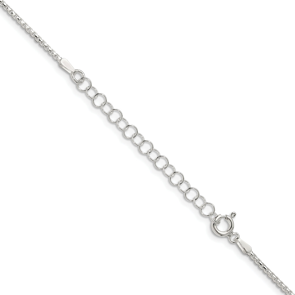 Sterling Silver 1.5mm Diamond-Cut Round Box Chain With 2 Inch Extension