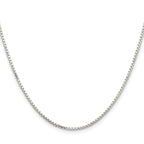Sterling Silver Rhodium-Plated 1.5mm Diamond-Cut Round Box Chain With 2 Inch Extension