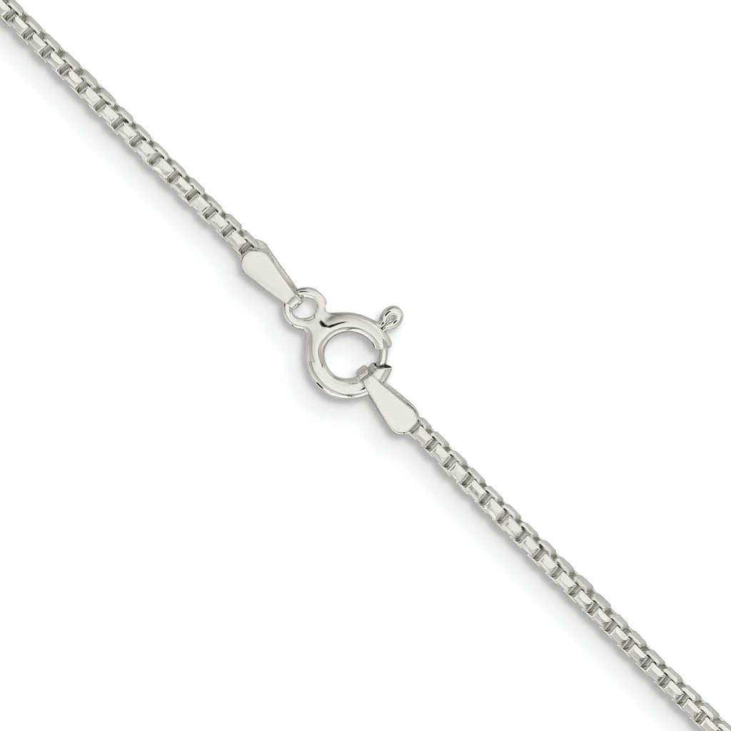 Sterling Silver Rhodium-Plated 1.5mm Diamond-Cut Round Box Chain