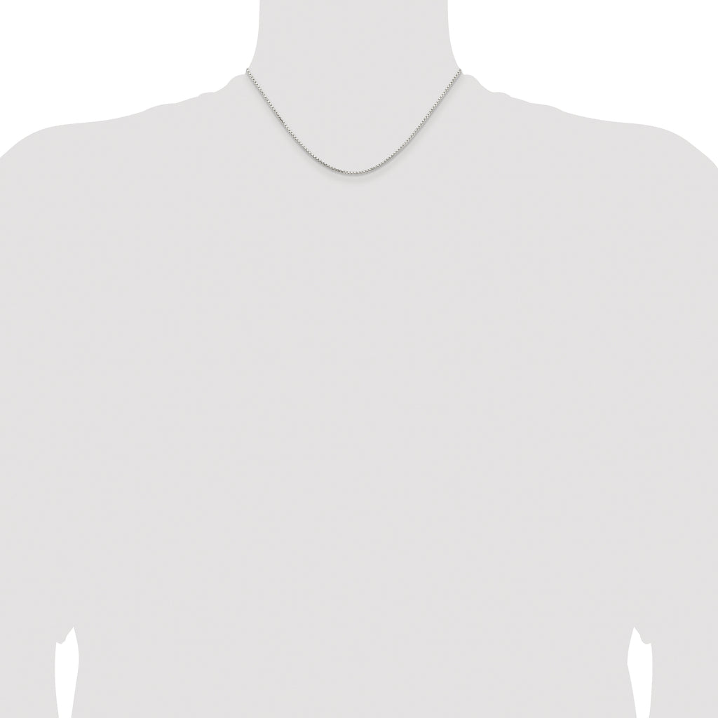 Sterling Silver Rhodium-Plated 1.5mm Diamond-Cut Round Box Chain