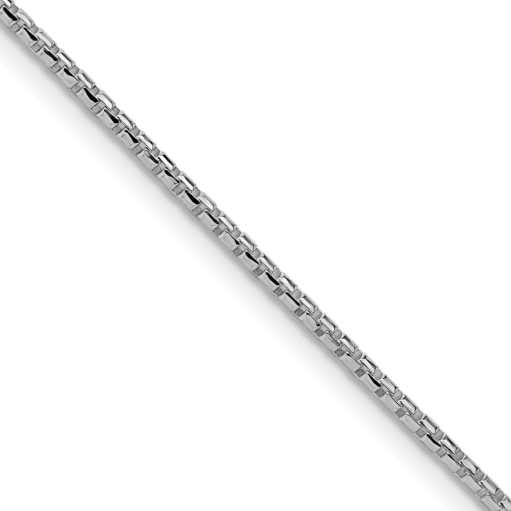 Sterling Silver Rhodium-Plated 1.5mm Diamond-Cut Round Box Chain With 2 Inch Extension