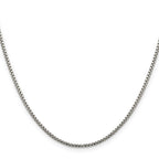 Sterling Silver Diamond-Cut Box Chain Necklace 1.75mm