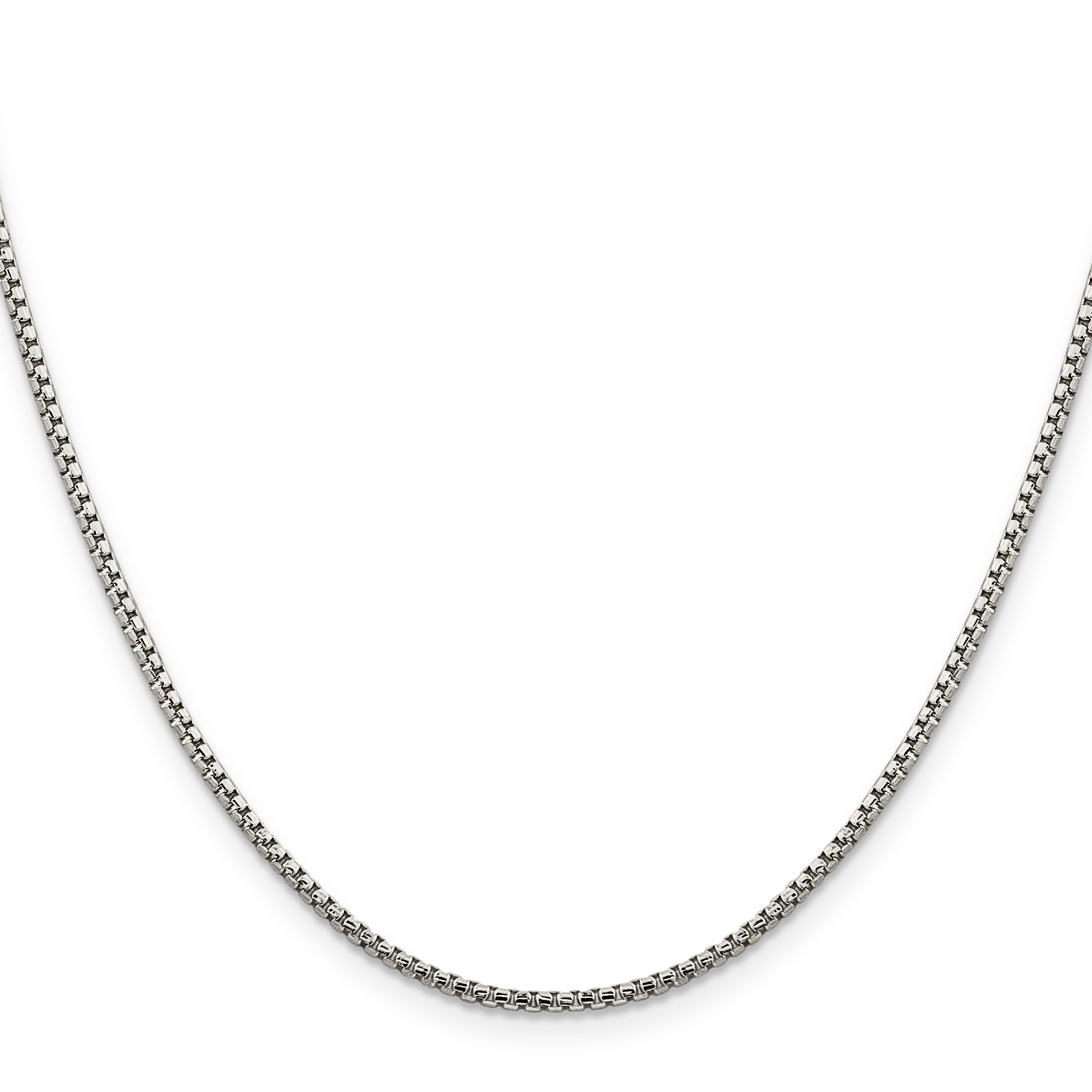 Sterling Silver Diamond-Cut Box Chain Necklace 1.75mm