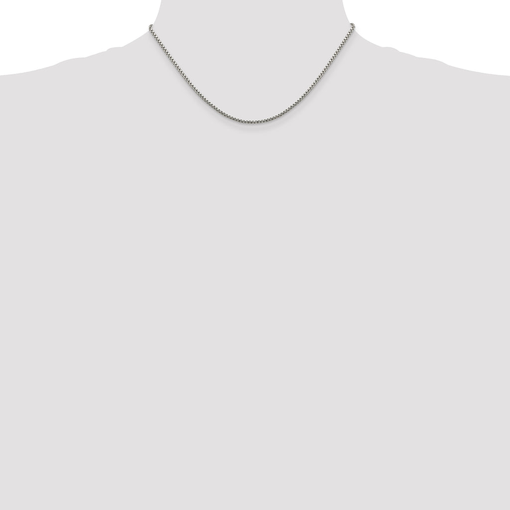Sterling Silver Diamond-Cut Box Chain Necklace 1.75mm