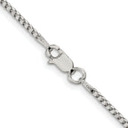 Sterling Silver Rhodium-plated 1.75mm Diamond-cut Round Box Chain