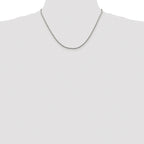 Sterling Silver Rhodium-plated 1.75mm Diamond-cut Round Box Chain