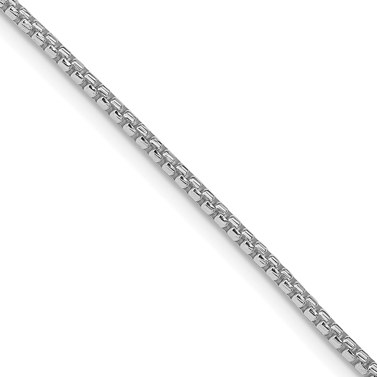 Sterling Silver Rhodium-plated 1.75mm Diamond-cut Round Box Chain