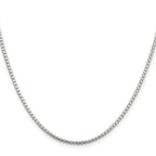 Sterling Silver 2mm Diamond-Cut Round Box Chain