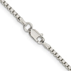 Sterling Silver Diamond-Cut Box Chain Necklace 2mm