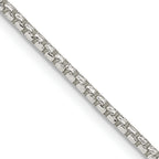 Sterling Silver 2mm Diamond-Cut Round Box Chain