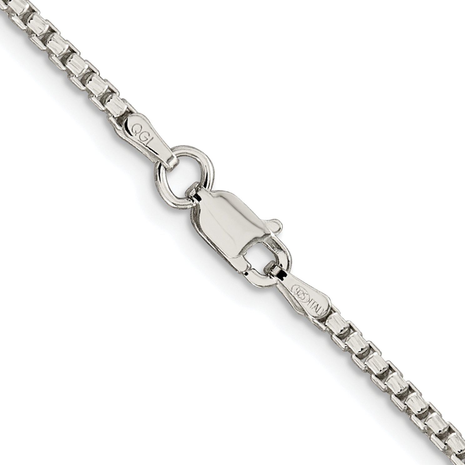 Sterling Silver Rhodium-plated 2mm Diamond-cut Round Box Chain
