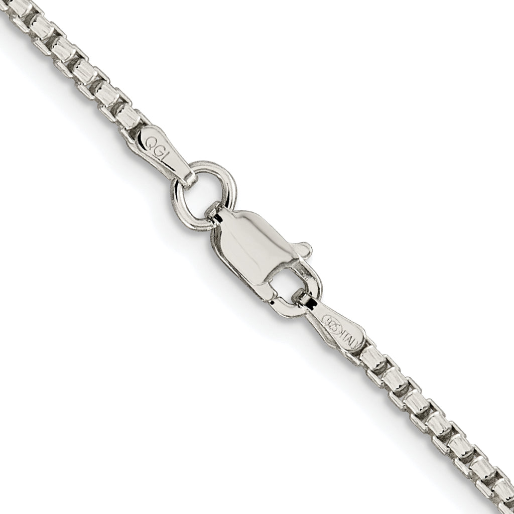 Sterling Silver Rhodium-plated 2mm Diamond-cut Round Box Chain