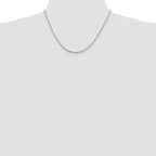 Sterling Silver Rhodium-plated 2mm Diamond-cut Round Box Chain