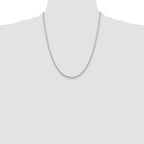 Sterling Silver Rhodium-plated 2mm Diamond-cut Round Box Chain