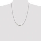 Sterling Silver Rhodium-plated 2mm Diamond-cut Round Box Chain