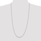 Sterling Silver Rhodium-plated 2mm Diamond-cut Round Box Chain