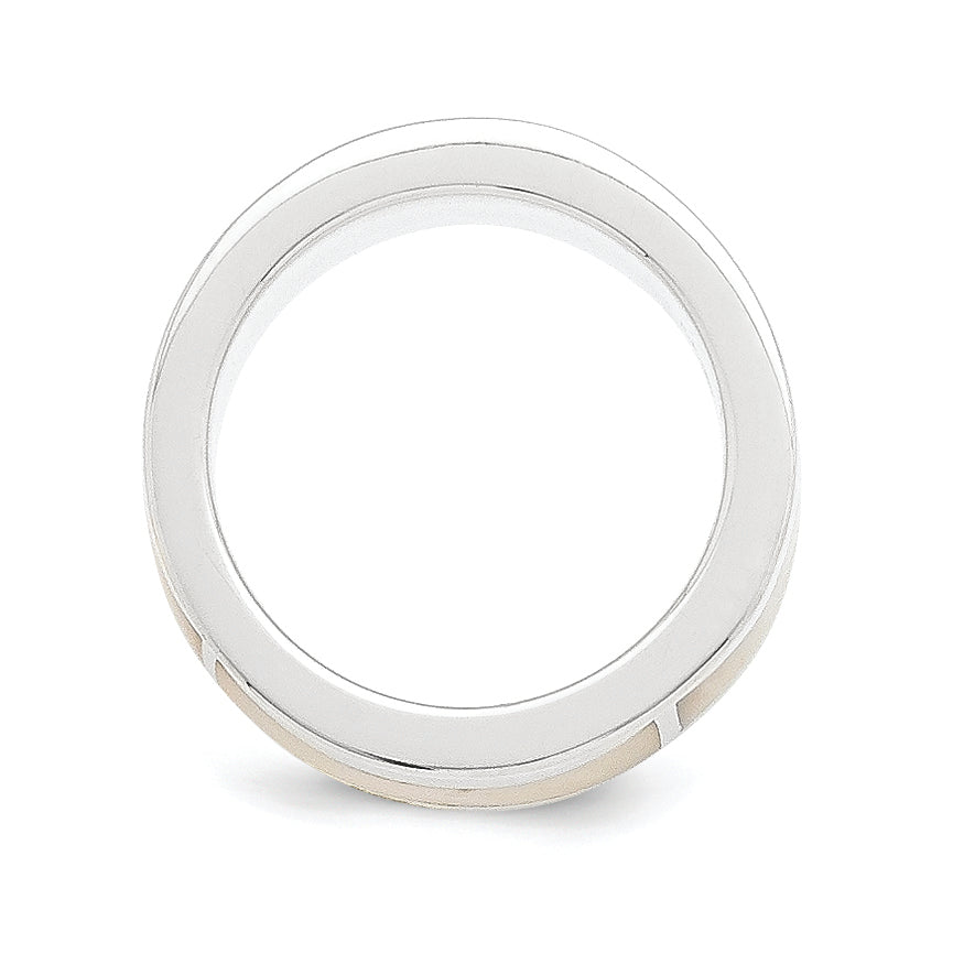 SS White Ice .01ct Diamond and MOP Ring