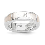 SS White Ice .01ct Diamond and MOP Ring