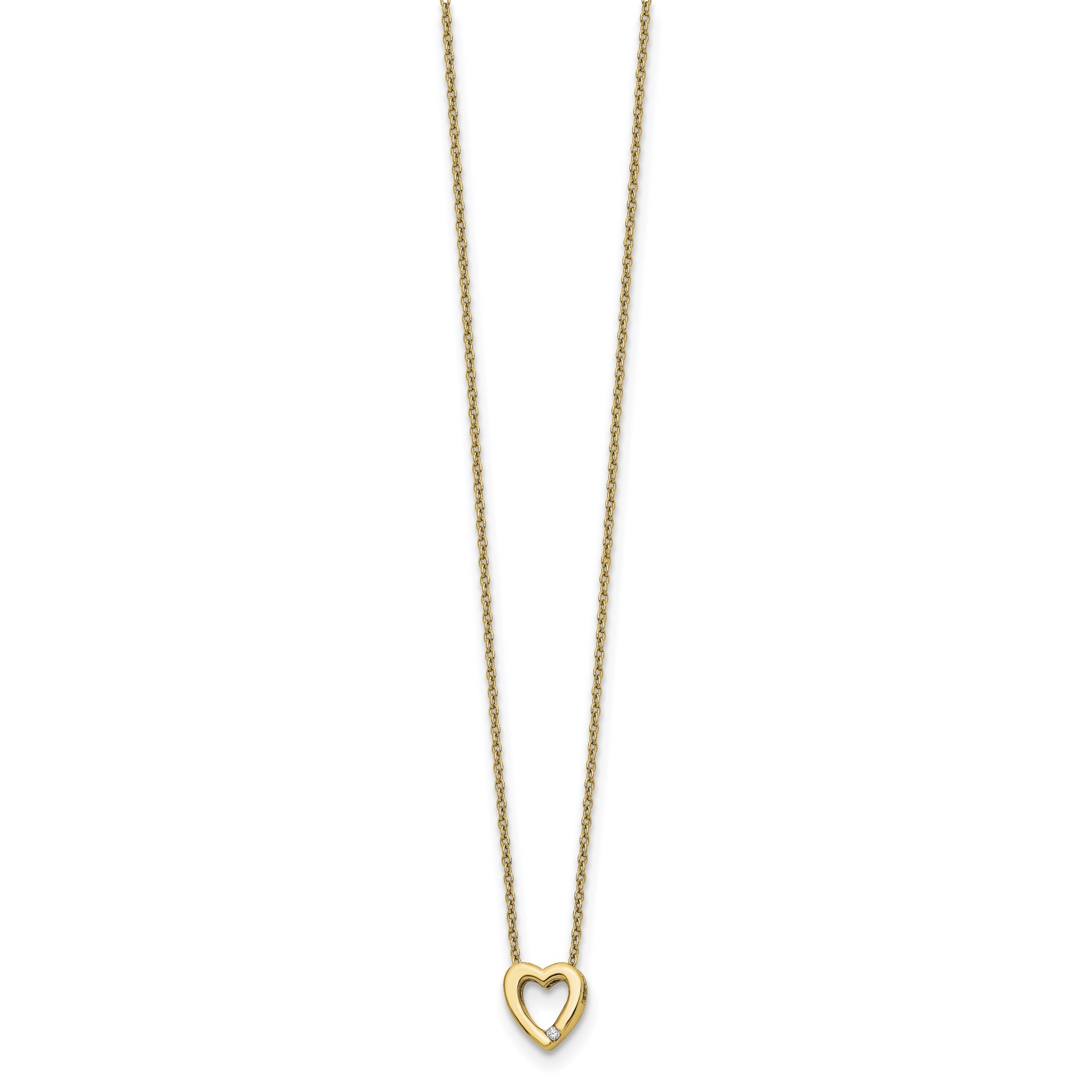 Diamond Heart Necklace in Gold-Plated Sterling Silver (.02 ct. tw.) Secondary image