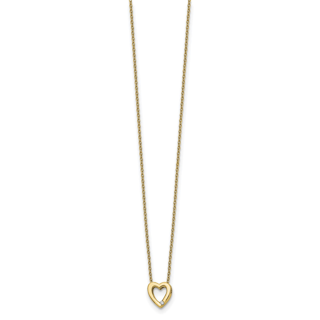 Diamond Heart Necklace in Gold-Plated Sterling Silver (.02 ct. tw.) - Sophia Jewelers