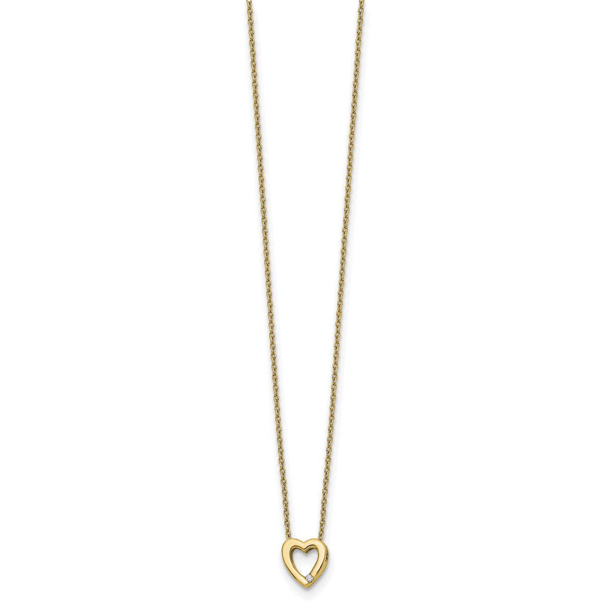 Diamond Heart Necklace in Gold-Plated Sterling Silver (.02 ct. tw.) - Sophia Jewelers