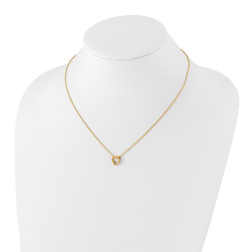 Diamond Heart Necklace in Gold-Plated Sterling Silver (.02 ct. tw.) - Sophia Jewelers