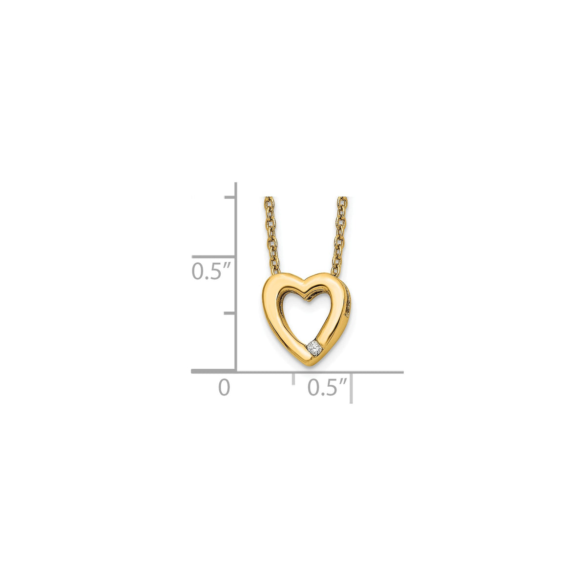 Diamond Heart Necklace in Gold-Plated Sterling Silver (.02 ct. tw.) - Sophia Jewelers
