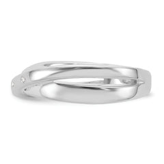 White Ice Sterling Silver Rhodium-plated Diamond Crossover Ring
