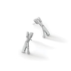 Diamond Crossover Stud Earrings in Sterling Silver, 1.3mm (0.06 ct. tw.) - Sophia Jewelers