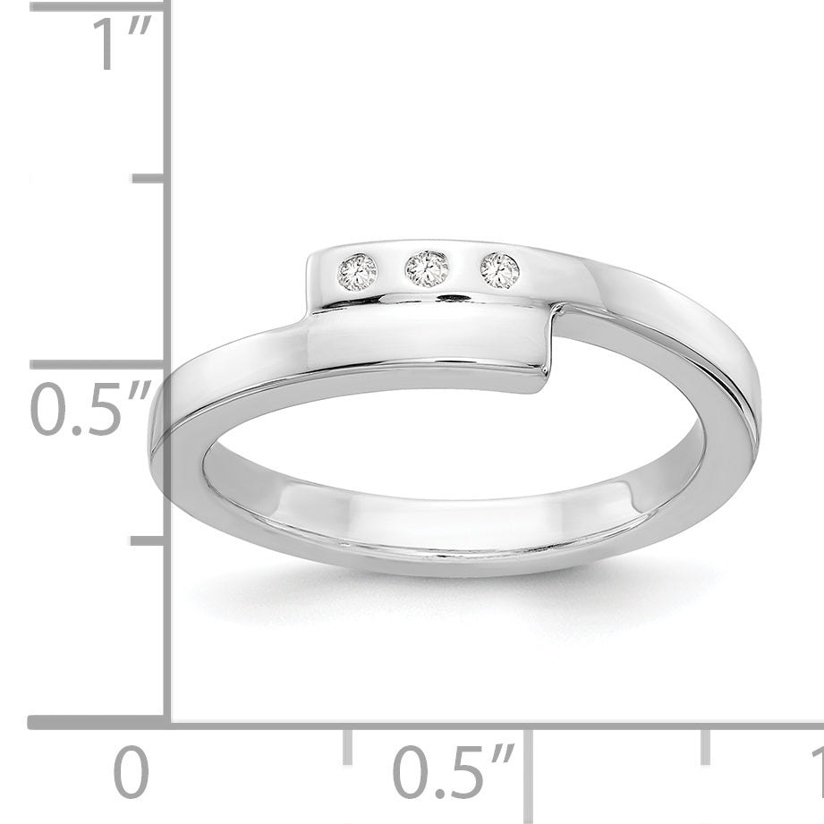 White Ice Sterling Silver Rhodium-plated Diamond Ring