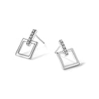 Diamond Dangle Earrings in Sterling Silver, 11x15mm (0.05 ct. tw.) - Sophia Jewelers