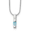 White Ice Sterling Silver Rhodium-Rhodium-Plated 18 inch  Diamond and Blue Topaz Necklace with 2 inch Extender