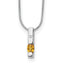 White Ice Sterling Silver Rhodium-Rhodium-Plated 18 inch Diamond and Citrine Necklace with 2 inch Extender