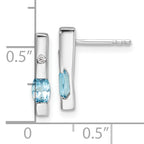 White Ice Sterling Silver Rhodium-plated Diamond and Blue Topaz Post Earrings