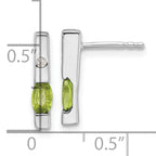White Ice Sterling Silver Rhodium-plated Diamond and Peridot Post Earrings