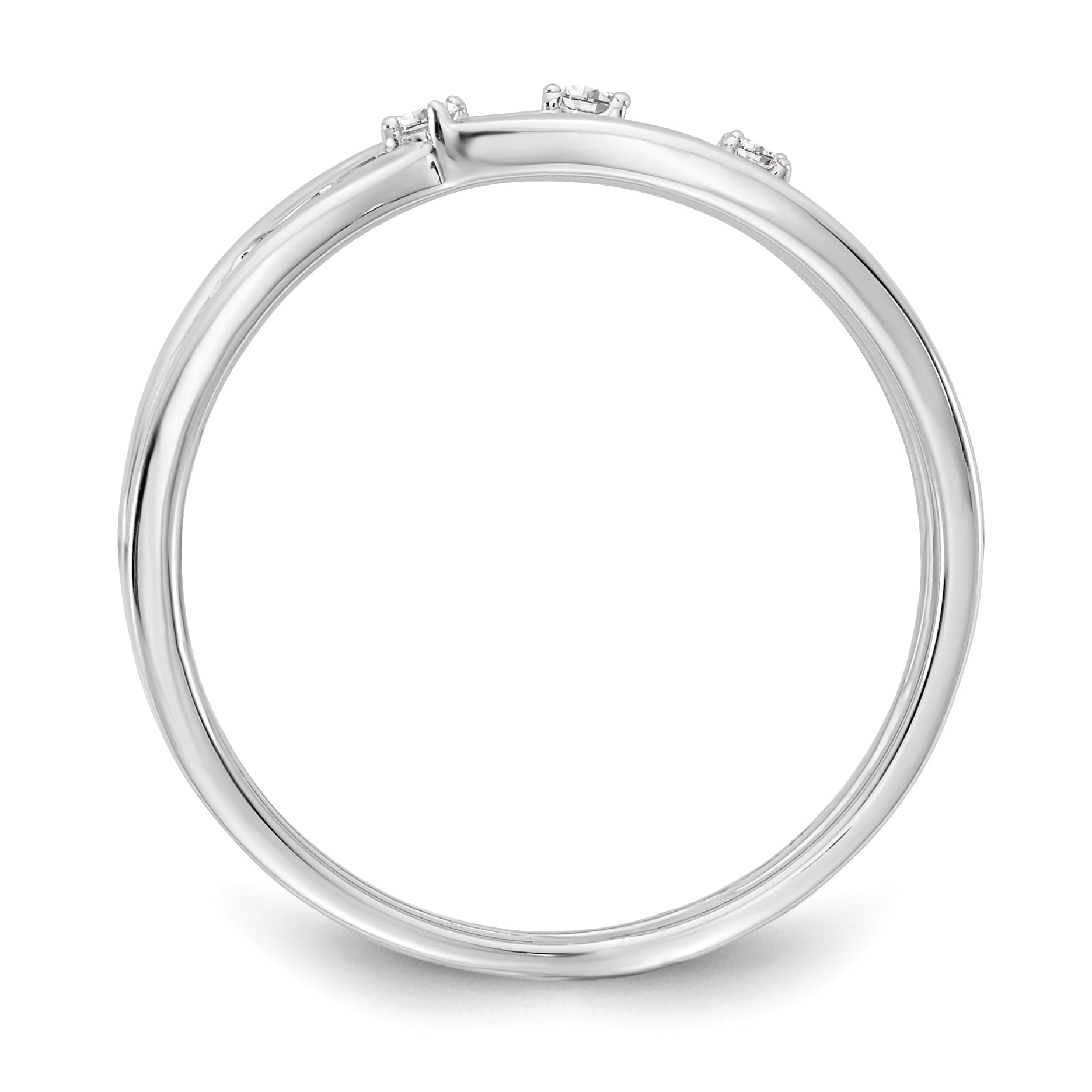 White Ice Sterling Silver Rhodium-plated Diamond Ring Secondary image