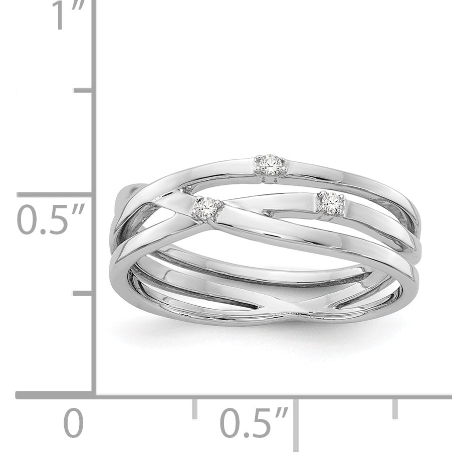White Ice Sterling Silver Rhodium-plated Diamond Ring