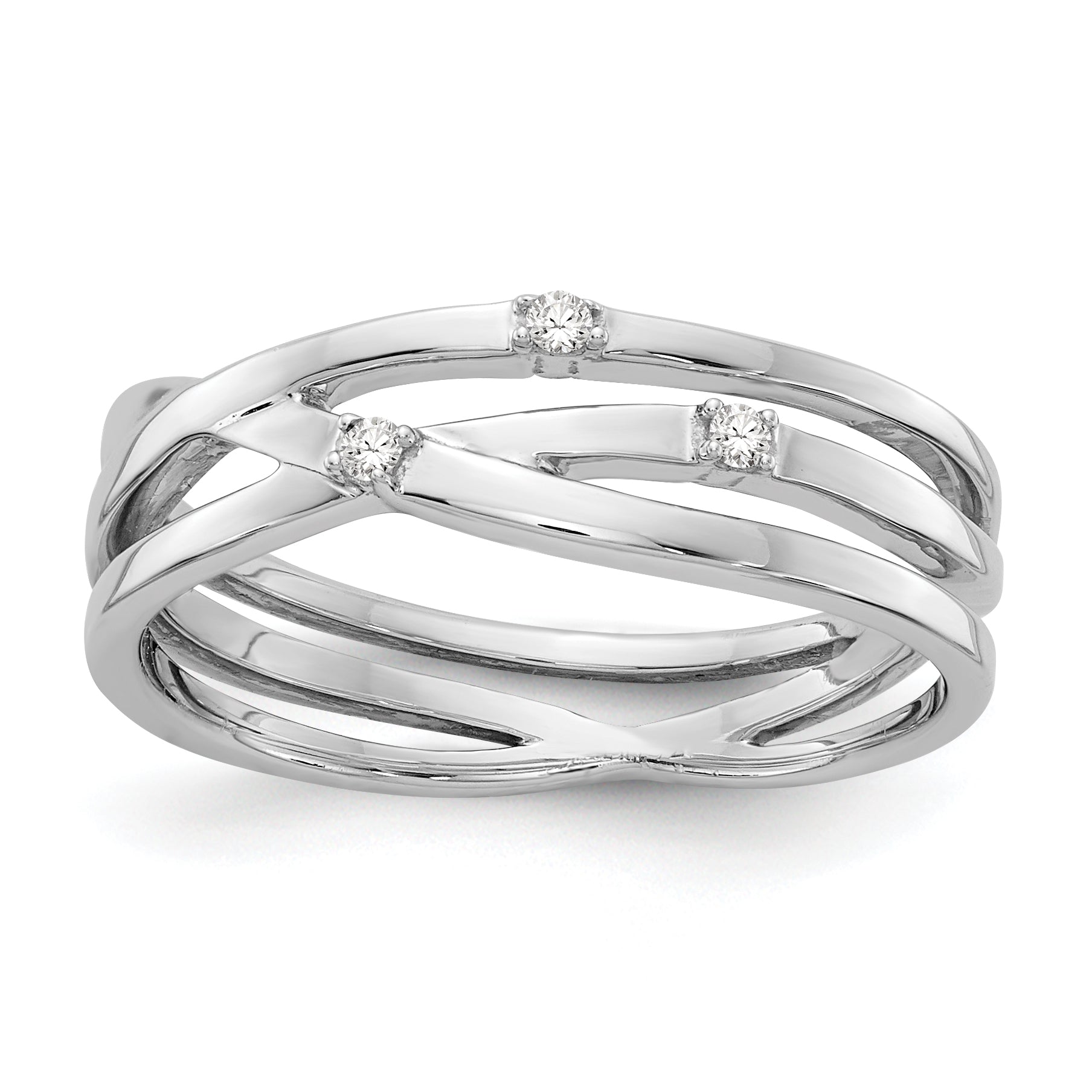 White Ice Sterling Silver Rhodium-plated Diamond Ring Main image