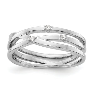 Sterling Silver Rhodium-plated Diamond Ring - Sophia Jewelers