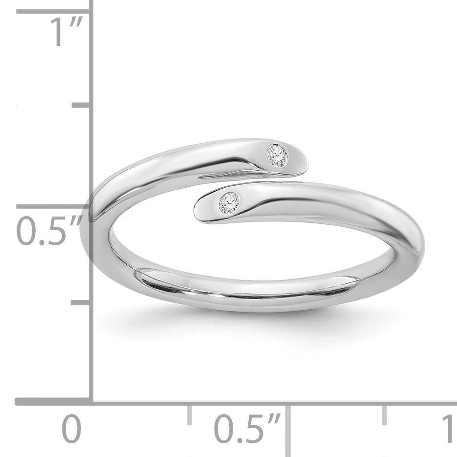 White Ice Sterling Silver Rhodium-plated Diamond Ring
