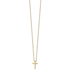 Diamond Cross Necklace in Gold-Plated Sterling Silver (.01 ct. tw.) - Sophia Jewelers